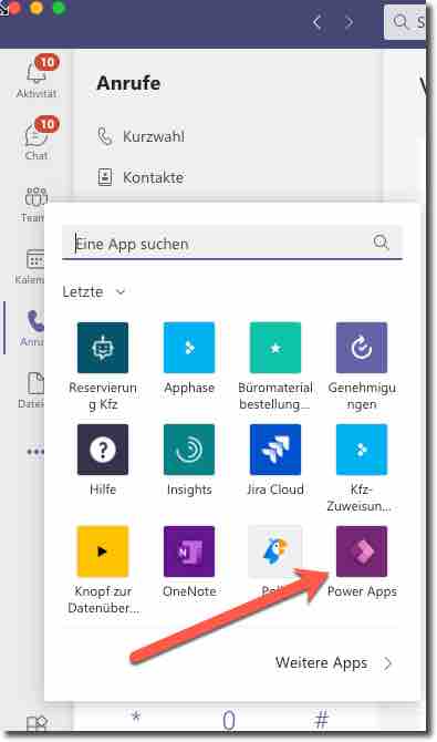 Bevor es losgeht, muss die Power Apps-App installiert werden