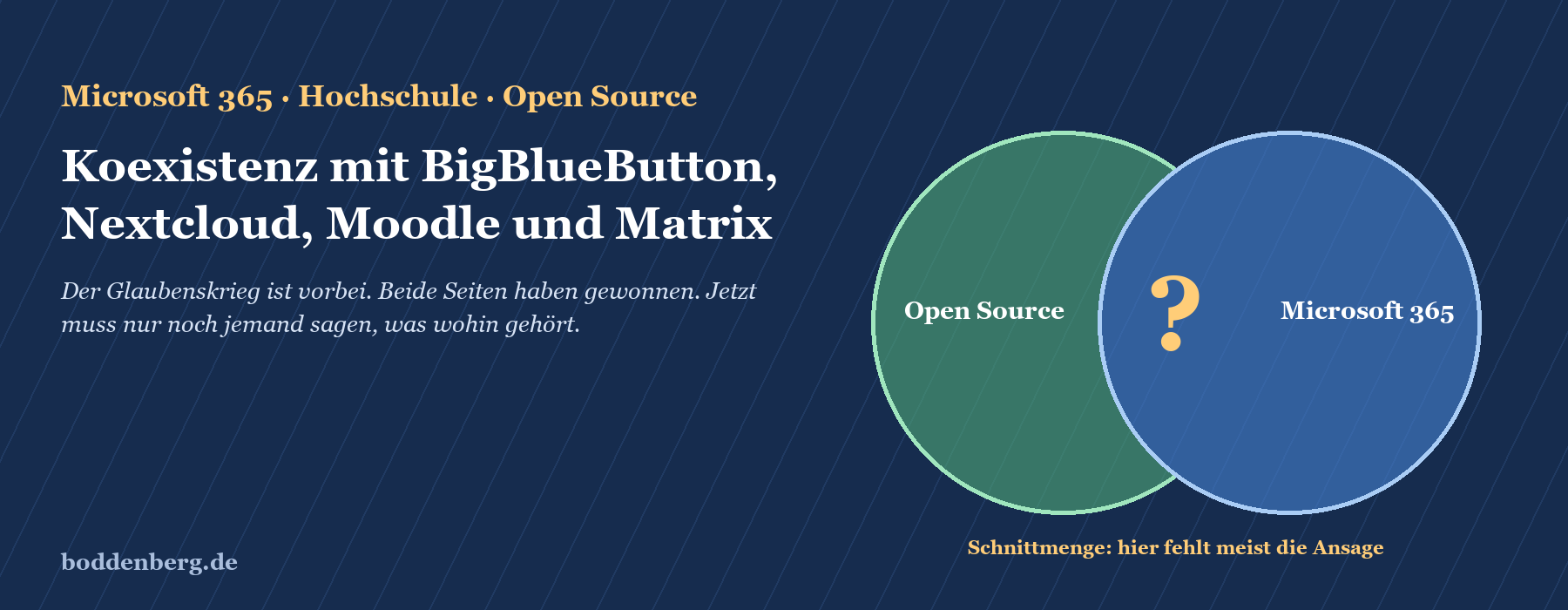 Zwei sich überlappende Kreise: Grüner Kreis mit „Open Source